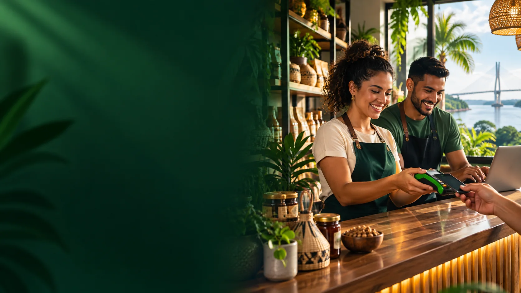 Empreendedores atendendo clientes com apoio da internet