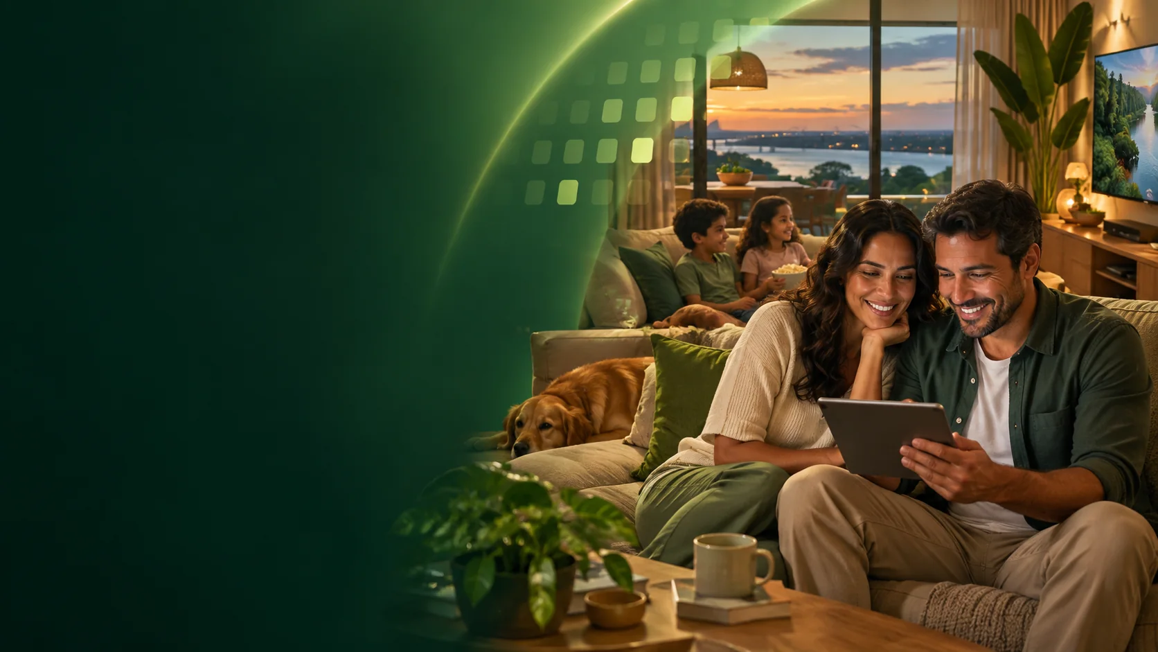 Pessoas usando internet em um ambiente conectado